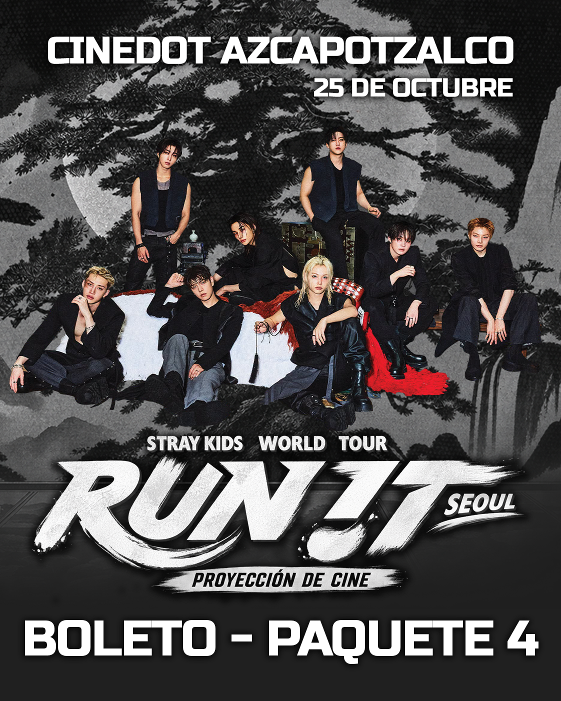 Stray Kids World Tour RUN IT en Seúl - Proyección de Cine - Cinedot Azcapotzalco – Ciudad de México - 25 de Octubre - Paquete 4