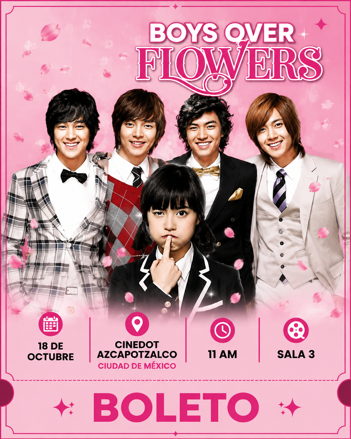 Boys Over Flowers – Proyección Especial de Cine - Cinedot Azcapotzalco - CDMX - 18 de Octubre - Boleto